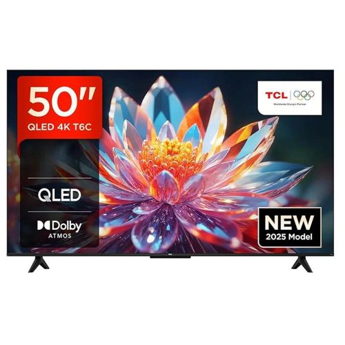TCL 50T6C 50 Inch QLED TV 4K HDR SmartTV with Dolby Vision and Atmos, HDR10+, Press and Ask Alexa (2025)